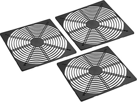 PATIKIL 203mm Fan Filter, 3 Pack ABS Plastic Ventilator Grill Protector Guard for 200X200mm Fan Protective Cover DIY, Black