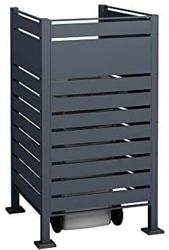 WESTMANN 1er Mülltonnenverkleidung Planum | Metall 80x90x150 cm Grau | Mülltonnen Sichtschutz & Mülltonnenbox für 1 Mülltonne