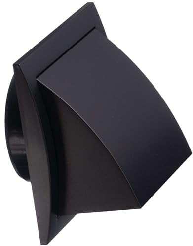EUROPLAST Ø 100mm / 4'' Cowled Duct Cover with Gravity Flap - Ventilation Grille with Rain and Wind Protection - External Air Vent Covers - ABS Plastic Anthracite