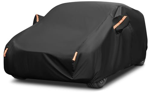 Premium Waterproof Car Cover for Sedan (185-193/470-490 cm) - All Weather Protection for Indoor/Outdoor Use, Cotton Lining, UV and Hail Resistant