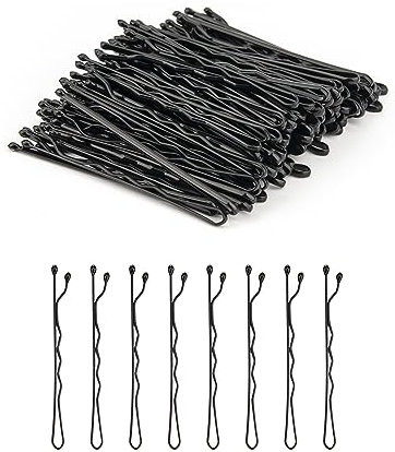 Haarklammern 100 Stück, schwarze Haarnadeln für dickes Haar, Haarschmuck für Frauen, Haarnadeln für Frauen mit Aufbewahrungsbox (5 cm, Schwarz)