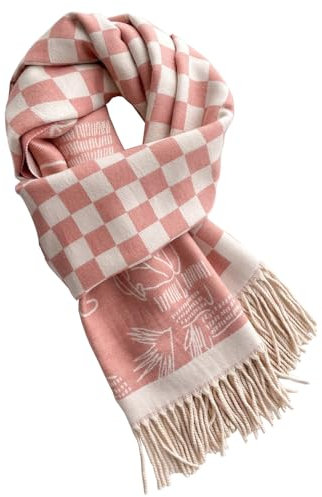 Fusehngre Damen Winter Herbst Schal Schal Dick Warm Stricken Lang Plaid Schal Schals Kaschmir Gefühl Dick Wrap Decke 190cm x 65cm
