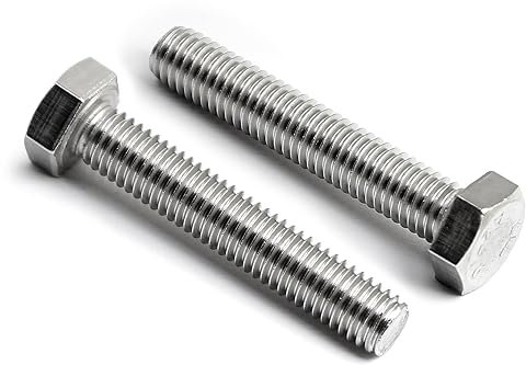 Tornillos Hexagonales M8 x 45mm de Acero Inoxidable 304 (A2), con Rosca Métrica Completa, 15 Piezas.
