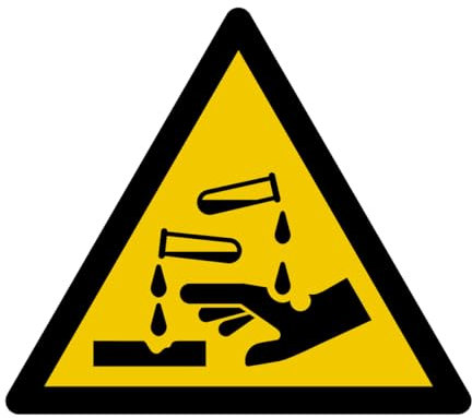 W023 - Gefahr ätzende Substanzen - Warnschild - Maße wählbar - Norm ISO 7010