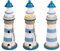Out of the blue Holz-Leuchtturm mit LED, ca. 10 x 30 cm, für 2 Mignon Batterien (AAA), Standart