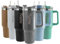 Personalised Engraved Thermal Tumbler, 40oz/1135ml Insulated Travel Cup, Large Grey Travel Coffee Mug, Customise with Any Name and Font, Stainless Steel, Straw and Handle