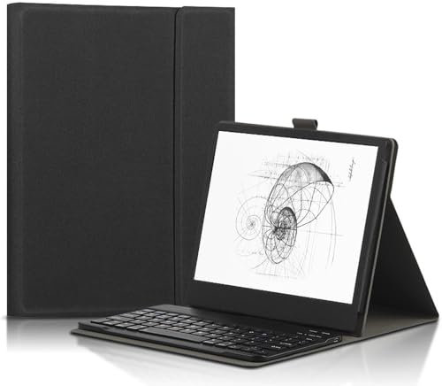 Case for BOOX Note Air/Note Air 2/Note Air 2 Plus 10.3'' Paper Tablet Case PU Leather Folio Cover with Foldable Stand for BOOX Tablet Note Air 3 Case with Auto Sleep/Wake (Black, With keyboard)