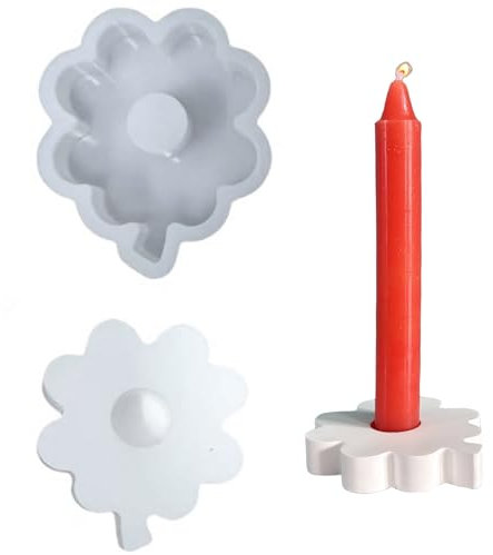 ALEFBET Silikonformen Gießformen, Verschiedene Silikonform Kerzenhalter, Silikon Gießform Kerzenhalter, Gipsformen zum Gießen (Kleeblatt)
