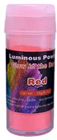 iSpchen Polvo fluorescente, pigmento de color neón nights pintura de tela fluorescente para festivales, fiestas, baby shower, sesiones de fotos, fotos y acción, color rojo grande, 20 g/botella