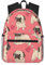HAHAFU Lustiger Cartoon-Mops-Rucksack für Damen und Herren, Schule, Reisen, Laptop-Rucksäcke, 39,5 cm (15,7 Zoll), leichter bedruckter Polyester-Rucksack, Schwarz , One size