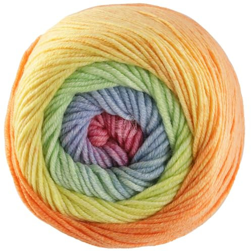 LANA GROSSA Cool Wool Big Color| Extrafeine Merinowolle waschmaschinenfest und filzfrei | Handstrickgarn aus 100% Schurwolle (Merino) | 50g Wolle zum Stricken & Häkeln | 120m Garn FB 4036