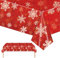 2 Stück Weihnachten Party Tischdecke,137cmx274cm Rote Schneeblume Weihnachten Rechteckig Einweg Tischdecke,Weihnachten Wasserdicht Fleckschutz Tischdecken für Weihnachten Party,Weihnachten tischdeko