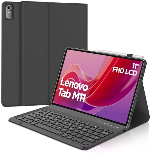 WINCHKING Custodia per tastiera Lenovo Tab M11 11'' 2024 tastiera per Lenovo Tab M11 Tablet Magnetico rimovibile con layout QWERTZ, nero