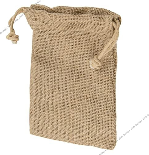 20 Pcs Jute Burlap Gift Pouches, Reusable Hessian Fabric Drawstring Bags 10x15cm (3. 93x 5.90 inch) – Small Cotton Muslin, Vintage Mesh Favour Bags for Wedding, Party, Valentine's & Christmas Gifts