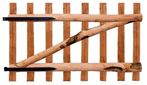 Zauntor für Staketenzaun, Gartenzaun Pforte Holztor Gartentür Gartenpforte Haselnussholz Hoftor, 100x60 cm