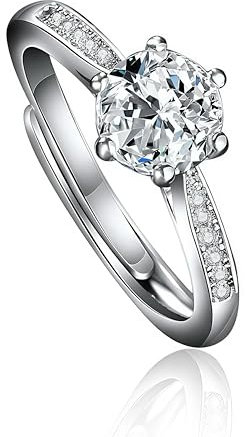 THXFUNAREA Anelli Donna Argento 925 Regolabili Anello Argento Anello Fidanzamento Fedine Anello Donna con Zirconia Cubica Anello Promessa Amicizia Matrimonio Anniversario Regalo Gioielli,con scatola