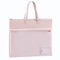 Dokumententasche A4 Zip Beutel, 35 x 28 CM Tragetasche Wasserdichte Doppel-Reißverschluss Nylon Mesh Beutel mit Griff Klein Etiketten Schüler Büro Liefert Reisetasche Rosa