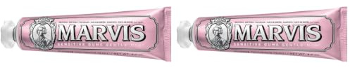 Marvis Sensitive Gums Gentle Mint Zahnpasta, 75 ml, Zahnpasta mit Geschmacks-Erlebnis-Garantie & langanhaltender Frische, hilft bei Zahnbelag und empfindlichem Zahnfleisch (Packung mit 2)