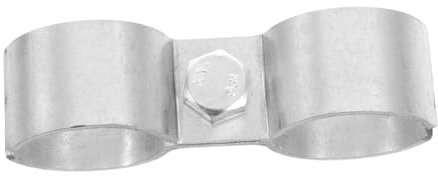 DIYEAH Morsetto doppio tubo con fibbia a doppio tubo morsetto per tubi Ferro zincato Silver