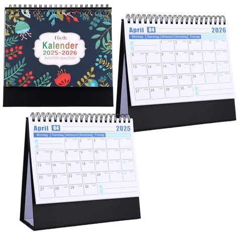 Tischkalender 2026 Monatskalender 2026,Stehkalender 2026 Österreich,Kalender 2025 (Juli 2025–Juni 2026) mit Aufgabenliste,Monatsplaner,Deutsch für Büro, Schule, Lehrergeschenk (Blumen und Pflanzen)
