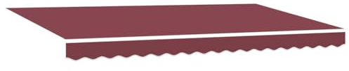 vidaXL Einziehbare Markise Bordeauxrot 350 x 200 cm Stoff, Garten und Terrasse, modernes rechteckiges, ausziehbares Sonnensegel, wetterfester Schutz, stylische Markise