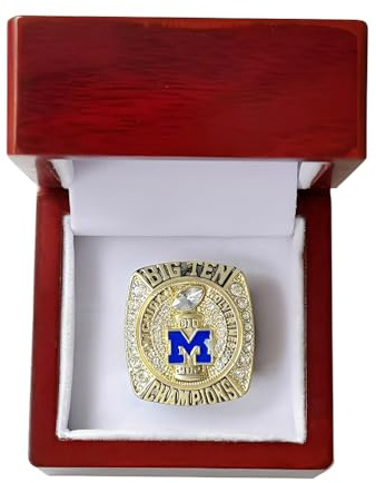Huadafun 2021 Rose Bowl Meisterschaftsring Replica – Michigan Wolverines Football Ring, Rugby & College Sport Sammlerstück, Geschenk für Männer, Jungen, Alumni & Fans