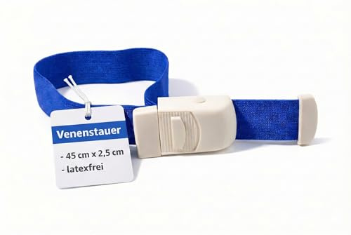 BUXMED 2 Stück Venenstauer Blau – Stauschlauch Blutabnahme, Stauband, Venenstauer Blutabnahme, Butterfly Blutentnahme, Wiederverwendbar & Latexfrei