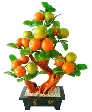 Bonsaï Artificiel Bonsaï Oranger de Jade, présentoir Bureau, Faux Pot d'arbre, Ornements, à Domicile, Chambre Coucher, Salon Plantes artificielles