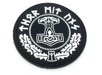 Patch Nation Thor's Hammer Mjolnir Wikinger Viking PVC Airsoft Paintball Klett Emblem Abzeichen