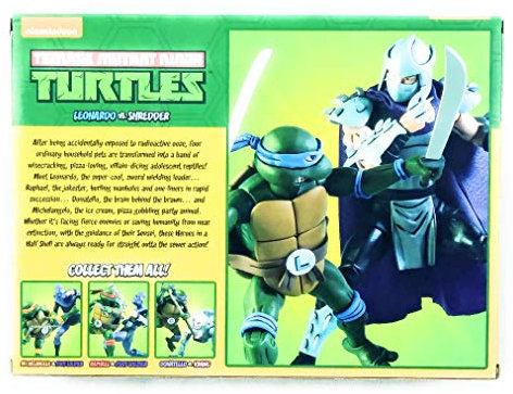 NECA Leonardo V Shredder (Teenage Mutant Ninja Turtles Cartoon) Actionfigur, 2er-Pack