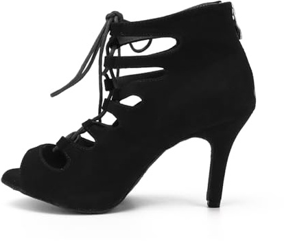 Syrads Women Ballroom Latin Dance Shoes Salsa Bachata Tango Modern Social Dancing Shoes Suede Sole Wedding Party Dance Shoes 969