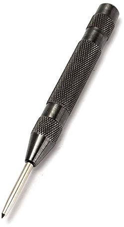Centre Punch SENRISE Automatic Centre Punch, 5 inch Heavy Duty Spring Loaded Center Hole Punch with Adjustable Tension, Hand Tool for Metal or Wood (Black, 1 Pack)