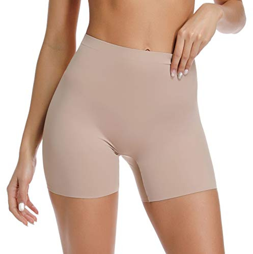 Joyshaper Unterhosen Damen Unter Rock Kurze Hose Anti Chafing Shorts Anti Scheuer Leggings Radlerhose Unterziehhose Miederhose Miederslip Miederpants Nahtlose Unterwäsche Beige M