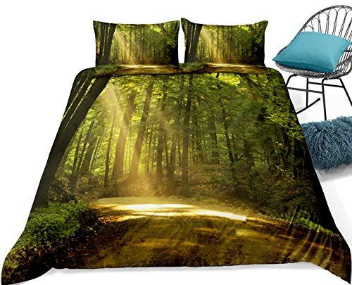 Andrui Dream Forest Series Bettwäsche-Set mit 3D-Druck, realistisch, ohne Füllung, mit Reißverschluss (Stil 6, Bettgröße 90–150 x 220 cm)