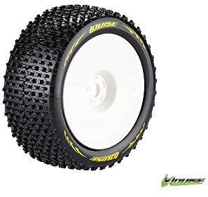 Louise RC – T-Pirate – Reifen 1-8e Truggy – Soft – Weiße Felgen – 1/2 Zoll – Offset – Hex 17 mm – 1 Paar