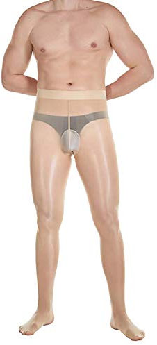 ElsaYX STW Herren Strumpfhose, glänzend, mit U-Beutel