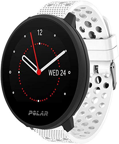 SkyBand Traspirante Sport Silicone Classica Cinturino per Smartwatch Polar Unite (Bianca)