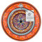 CERÁMICA RAMBLEÑA | Plato Decorativo para Colgar en Pared | Plato de cerámica | Plato decoración Mediterránea Naranja-Blanco-Violeta | 100% Hecho a Mano | 21x21x2.5 cm