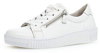 Gabor Damen Low Top Sneaker, Frauen Halbschuhe,lose Einlage,Best Fitting,straßenschuhe,Freizeitschuhe,Plateausohle,Weiss (Ice),41 EU / 7.5 UK