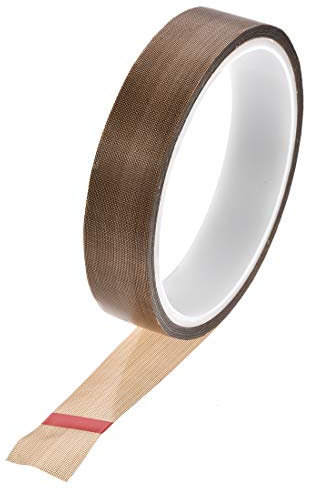 sourcing map Glasfaser PTFE Klebeband 20mm x 10m (Breite*Länge) PTFE Dichtungsband Selbstklebend PTFE Gewindedichtband Hitzebeständig Braun PTFE Band für Vakuummaschine Lebensmitteldichtung