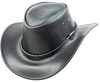 Black Jungle Kimbolton Lederhut, Westernhut, Australienhut, Cowboyhut (Schwarz, L)