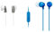 Sony MDR-E9LP Cuffie Auricolari, 104 dB, 16 Ω, 100 mW, Grigio & Mdr-Ex15Ap - Cuffie In-Ear con Microfono, Auricolari in Silicone, Blu