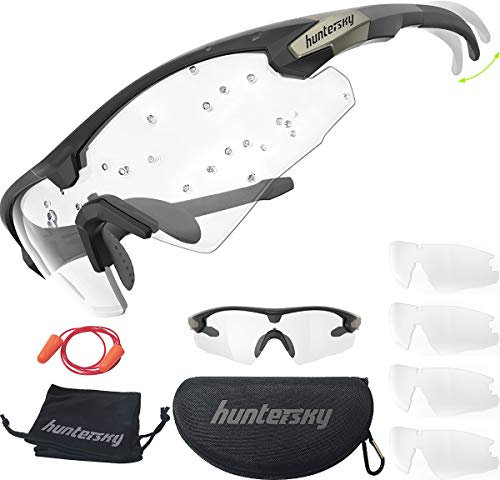 HTS HUNTERSKY Q57 - Gafas de seguridad balística antivaho transparentes para hombre, protección ocular, caza, equitación, airsoft, pickleball