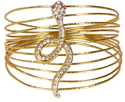 Boland 64426 - Armkette Noble of the Nile, Armschmuck mit Schlange, goldenes Armband, Ägypterin, Cleopatra, Modeschmuck, Karneval, Mottoparty