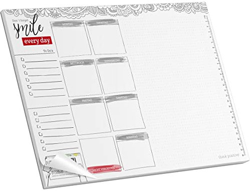 TOBJA® A3 Schreibtischunterlage Papier - DIN A3 Block Schreibtisch Unterlagenmatte mit To Do Liste | Wochenplaner A3 Kalender Unterlage