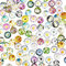 PandaHall 100pcs Cabochons Runde Mosaikfliesen Daisy Patern Halbrunde Mosaik Bedruckte Glaskuppel Cabochons Für Foto Anhänger Schmuckherstellung, 12 mm