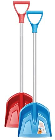 vom Pullach Hof Sandschaufel Kinderschaufel Schneeschaufel mit Alustiel und Griff 2er Set Load Baby Kinder Schneeschieber Schaufel Sand (1x rot + 1x blau)