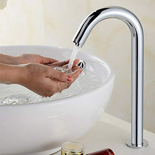 Automatischer Sensor Wasserhahn, Hohe Qualität Infrarot Sensor Wasserhahn Messing badarmaturen Kaltwasser Waschtischarmatur für Spülbecken Waschbecken