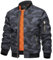 TACVASEN Herren Bomberjacke Übergangsjacke Sportjacke Fahrrad Windbreaker Camouflage Frühlingsjacke mit Taschen (M, Schwarz Camo)