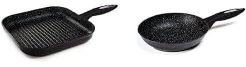 Zyliss E980067 Ultimate Non-Stick Grill Pan/Griddle Pan | 26cm/10in | Forged Aluminium | Black | Rockpearl Plus Non-Stick Technology | Suitable for All Hobs Including Induction